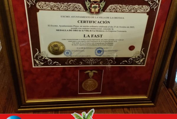 medalla de oro d de la villa de Orotava reconocimiento empresas 2022